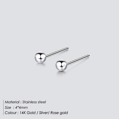 eManco Jednostavne okrugle kuglaste naušnice Ženske male geometrijske naušnice od nehrđajućeg čelika Veleprodaja/izravna prodaja Modni nakit