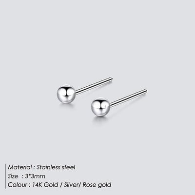 eManco Jednostavne okrugle kuglaste naušnice Ženske male geometrijske naušnice od nehrđajućeg čelika Veleprodaja/izravna prodaja Modni nakit