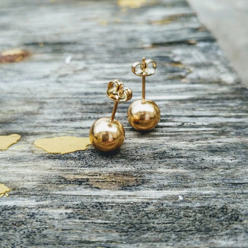 eManco Jednostavne okrugle kuglaste naušnice Ženske male geometrijske naušnice od nehrđajućeg čelika Veleprodaja/izravna prodaja Modni nakit