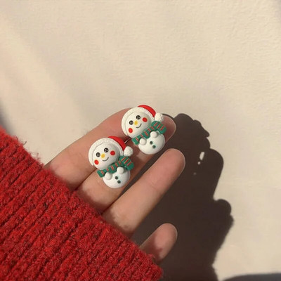 2023. Nove božićne slatke naušnice s naušnicama Crtić Djed Mraz Elk Snjegović Zvona Pahuljice Naušnice s ušima Žene Djevojke Božićni darovi za nakit