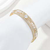 Luksuzna narukvica s manžetom od cirkona i bisera za žene Izvrsna geometrija od kamenčića Višeslojni elegantni dodaci Modni nakit