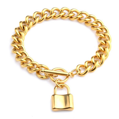 Modni privjesak s bravom, narukvica od nehrđajućeg čelika, šarm, zlatna boja, kubanski lančić, narukvica, darovi za muškarce, žene, nakit Vruće rasprodaje