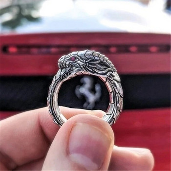 1 κομμάτι τρισδιάστατου νεο-ρετρό πανκ Υπερβολικό Δαχτυλίδι Ouroboros Προσωπικότητα Δαχτυλίδι φιδιού κοσμήματα ως δώρο