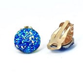 Bing Tu zlatne boje Okrugle naušnice bez rupe Plavo bijele geometrijske naušnice bez pirsinga Stezaljke za uši Kristalni nakit