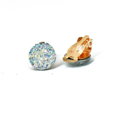 Bing Tu zlatne boje Okrugle naušnice bez rupe Plavo bijele geometrijske naušnice bez pirsinga Stezaljke za uši Kristalni nakit