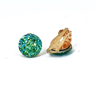 Bing Tu zlatne boje Okrugle naušnice bez rupe Plavo bijele geometrijske naušnice bez pirsinga Stezaljke za uši Kristalni nakit