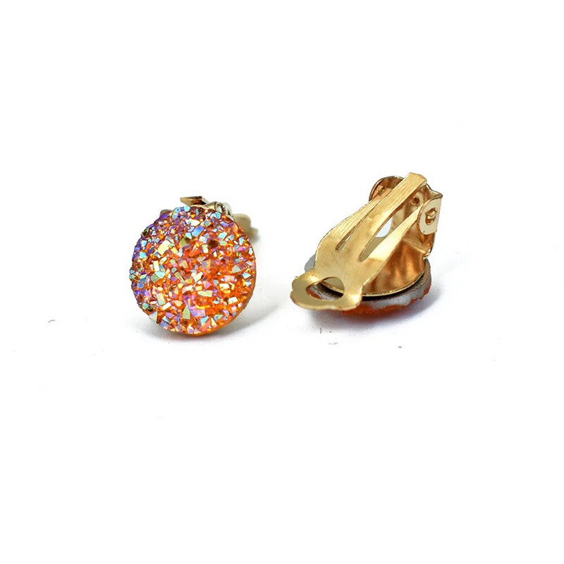 Bing Tu zlatne boje Okrugle naušnice bez rupe Plavo bijele geometrijske naušnice bez pirsinga Stezaljke za uši Kristalni nakit