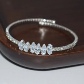 1Row Circon Crystal Rhinestone Narukvica Wedding Bridal Elegent Bangle Cuff Narukvica Women Party Fashion Jewelry GIRL GIFT