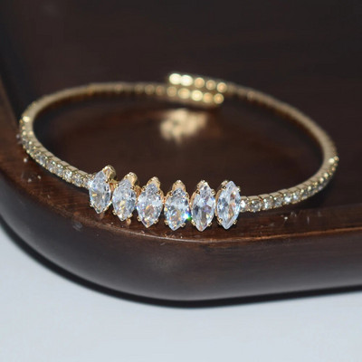 1Row Circon Crystal Rhinestone Narukvica Wedding Bridal Elegent Bangle Cuff Narukvica Women Party Fashion Jewelry GIRL GIFT
