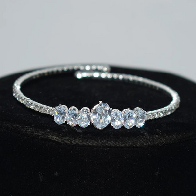 1Row Circon Crystal Rhinestone Narukvica Wedding Bridal Elegent Bangle Cuff Narukvica Women Party Fashion Jewelry GIRL GIFT