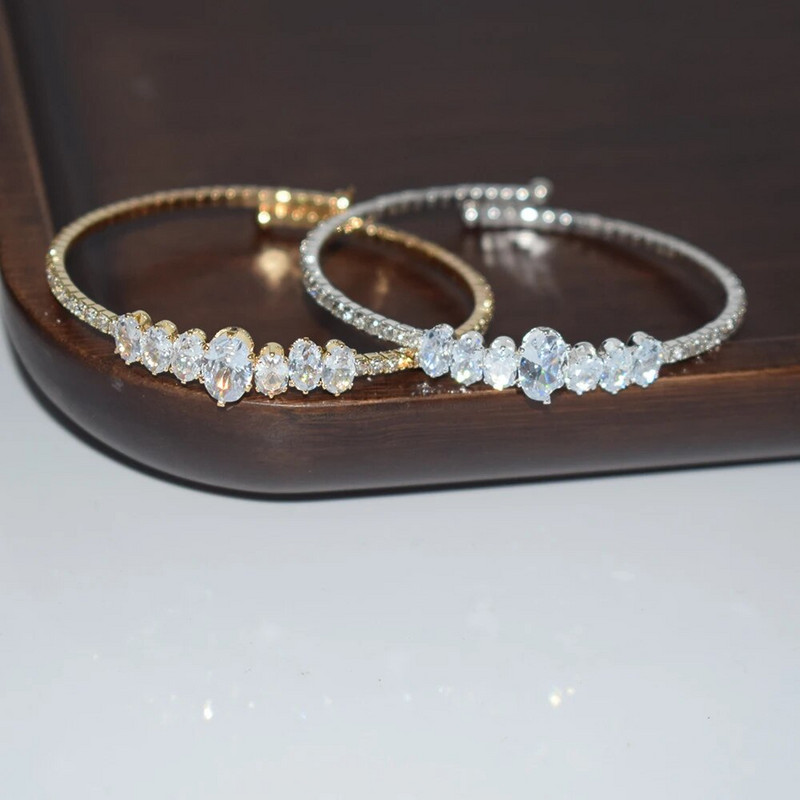 1Row Circon Crystal Rhinestone Narukvica Wedding Bridal Elegent Bangle Cuff Narukvica Women Party Fashion Jewelry GIRL GIFT