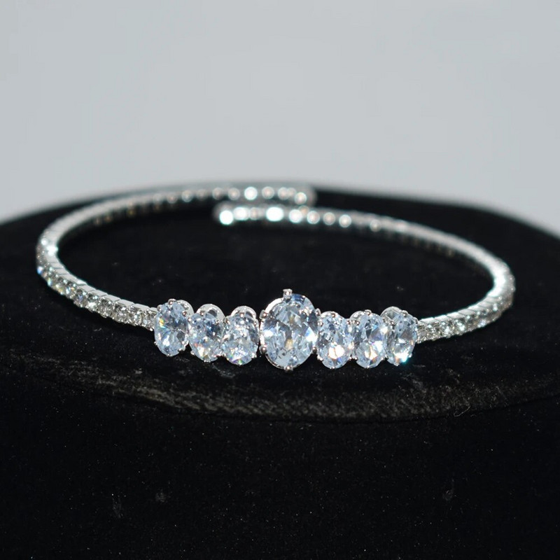 1Row Circon Crystal Rhinestone Narukvica Wedding Bridal Elegent Bangle Cuff Narukvica Women Party Fashion Jewelry GIRL GIFT