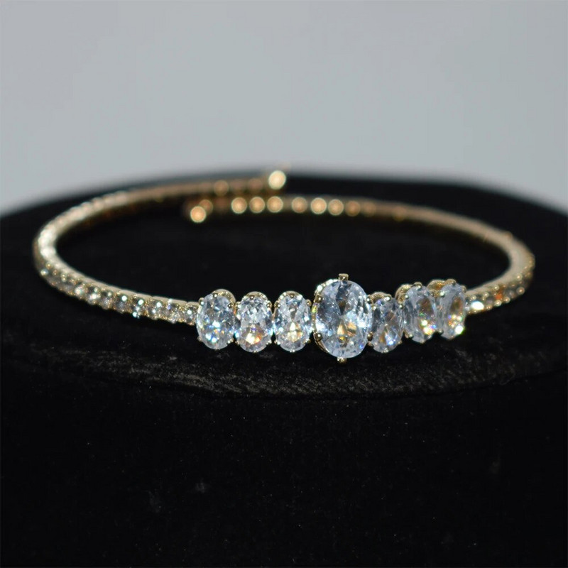 1Row Circon Crystal Rhinestone Narukvica Wedding Bridal Elegent Bangle Cuff Narukvica Women Party Fashion Jewelry GIRL GIFT