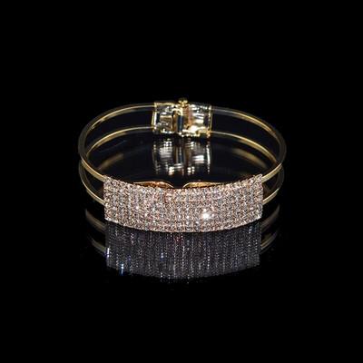 Modes kristāla aproču rokassprādzes sievietēm Zelta sudraba pārklājuma rokassprādze Rhinestone atvērtas rokassprādzes un rokassprādzes, rotaslietas dāvana svētkos