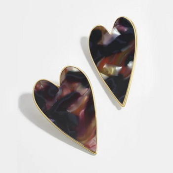 VG 6YM Ретро ретро обеци с шипове във формата на сърце Дамска модна тенденция Цветни бижута за уши Бохемски стил Парти подаръци на едро