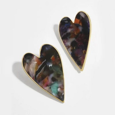 VG 6YM Vintage retro südamekujulised trukid kõrvarõngad naiste moesuund Värvilised kõrvaehted Bohemia stiilis peokingitused hulgimüük