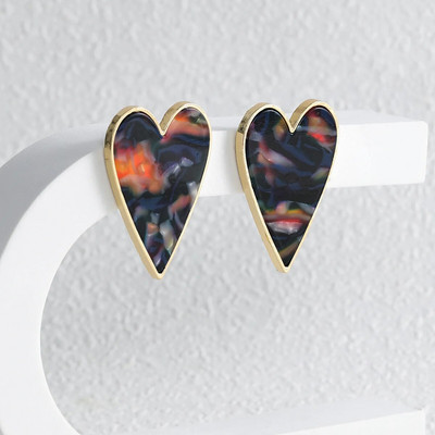 VG 6YM Vintage retro südamekujulised trukid kõrvarõngad naiste moesuund Värvilised kõrvaehted Bohemia stiilis peokingitused hulgimüük