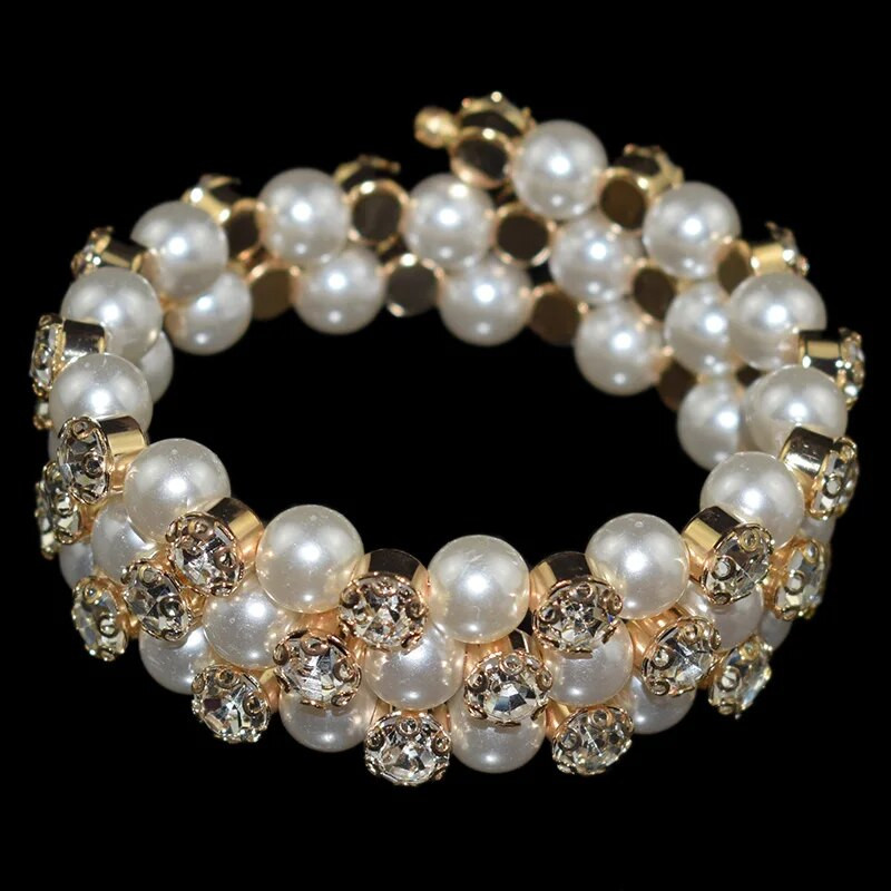 Prekrasne narukvice Ženske narukvice Kristalno biserne narukvice i narukvice zlatno srebrne boje luksuzni vjenčani nakit darovi od kamenčića