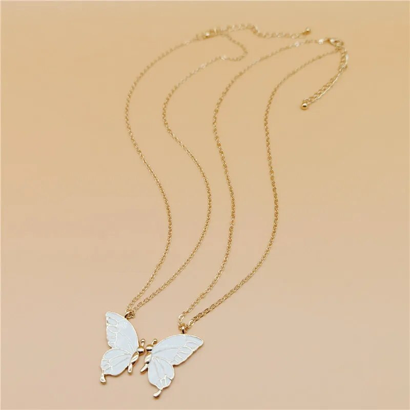 Najbolji prijatelj Ogrlica s leptirom za žene Ogrlica s prijateljstvom Kartica sa životinjama Lanac za ključnu kost Privjesak Poklon za Majčin dan Dizajnerski nakit