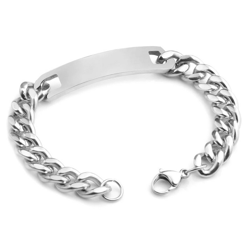 Punk narukvica s natpisom od nehrđajućeg čelika Modni šarm Hip Hop široki lanci Narukvice Pokloni za muškarce Nakit Vruća rasprodaja