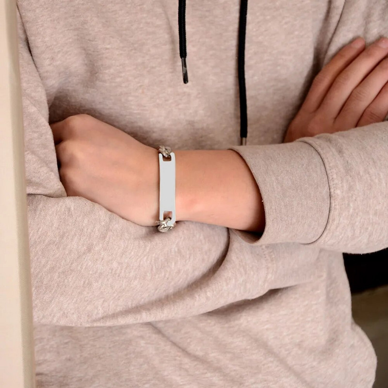 Punk narukvica s natpisom od nehrđajućeg čelika Modni šarm Hip Hop široki lanci Narukvice Pokloni za muškarce Nakit Vruća rasprodaja