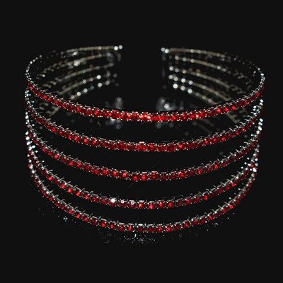 Klassikaline elegantne mansett lahtised käevõrud naiste kivist käevõru kuldne punane kristallkäevõru Pruudi käevõru pulmaehted