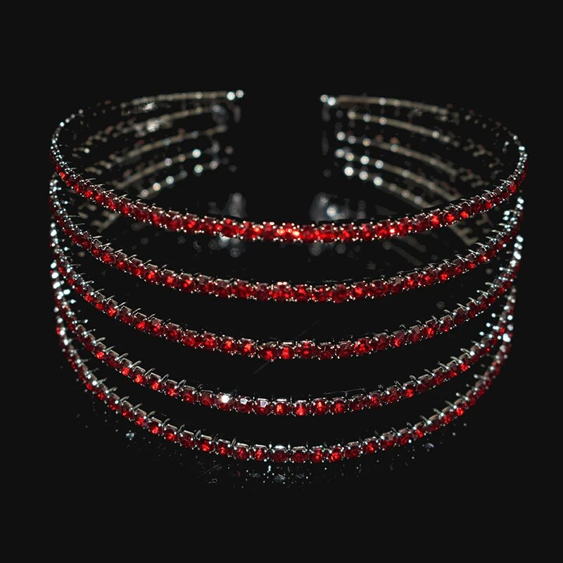 Klassikaline elegantne mansett lahtised käevõrud naiste kivist käevõru kuldne punane kristallkäevõru Pruudi käevõru pulmaehted