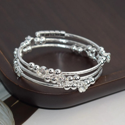 Zelta Sudraba Krāsa Bohēmijas Rhinestones Rokassprādzes Metāla kristāla aproču rokassprādzes Rokassprādzes Sievietēm Modes rotaslietas dzimšanas dienas dāvanas