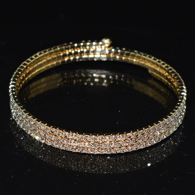 Luxus női ezüstözött kristály strassz karkötők karkötők nőknek Állítható esküvői pulzerek ékszerek ajándékok nagykereskedés