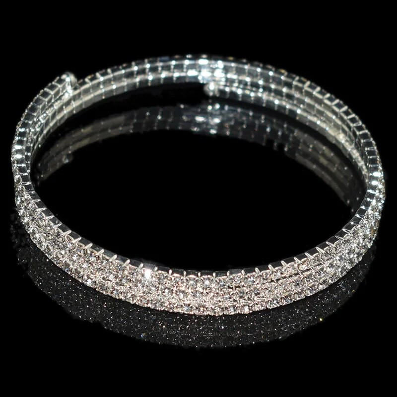 Luxus női ezüstözött kristály strassz karkötők karkötők nőknek Állítható esküvői pulzerek ékszerek ajándékok nagykereskedés