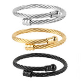 Muška narukvica od nehrđajućeg čelika od titana Hip hop podesiva otvorena manšeta Punk nakit narukvica za muškarce