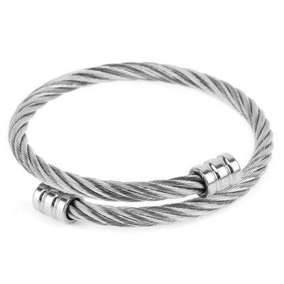 Muška narukvica od nehrđajućeg čelika od titana Hip hop podesiva otvorena manšeta Punk nakit narukvica za muškarce