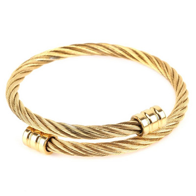 Muška narukvica od nehrđajućeg čelika od titana Hip hop podesiva otvorena manšeta Punk nakit narukvica za muškarce