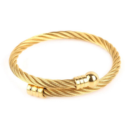 Muška narukvica od nehrđajućeg čelika od titana Hip hop podesiva otvorena manšeta Punk nakit narukvica za muškarce