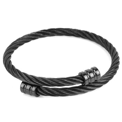 Muška narukvica od nehrđajućeg čelika od titana Hip hop podesiva otvorena manšeta Punk nakit narukvica za muškarce