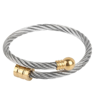 Muška narukvica od nehrđajućeg čelika od titana Hip hop podesiva otvorena manšeta Punk nakit narukvica za muškarce