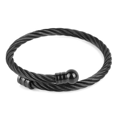 Muška narukvica od nehrđajućeg čelika od titana Hip hop podesiva otvorena manšeta Punk nakit narukvica za muškarce