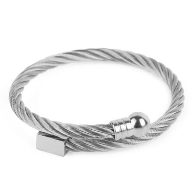 Muška narukvica od nehrđajućeg čelika od titana Hip hop podesiva otvorena manšeta Punk nakit narukvica za muškarce