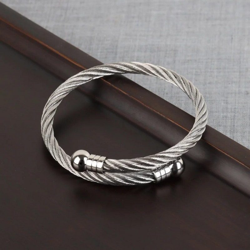 Muška narukvica od nehrđajućeg čelika od titana Hip hop podesiva otvorena manšeta Punk nakit narukvica za muškarce