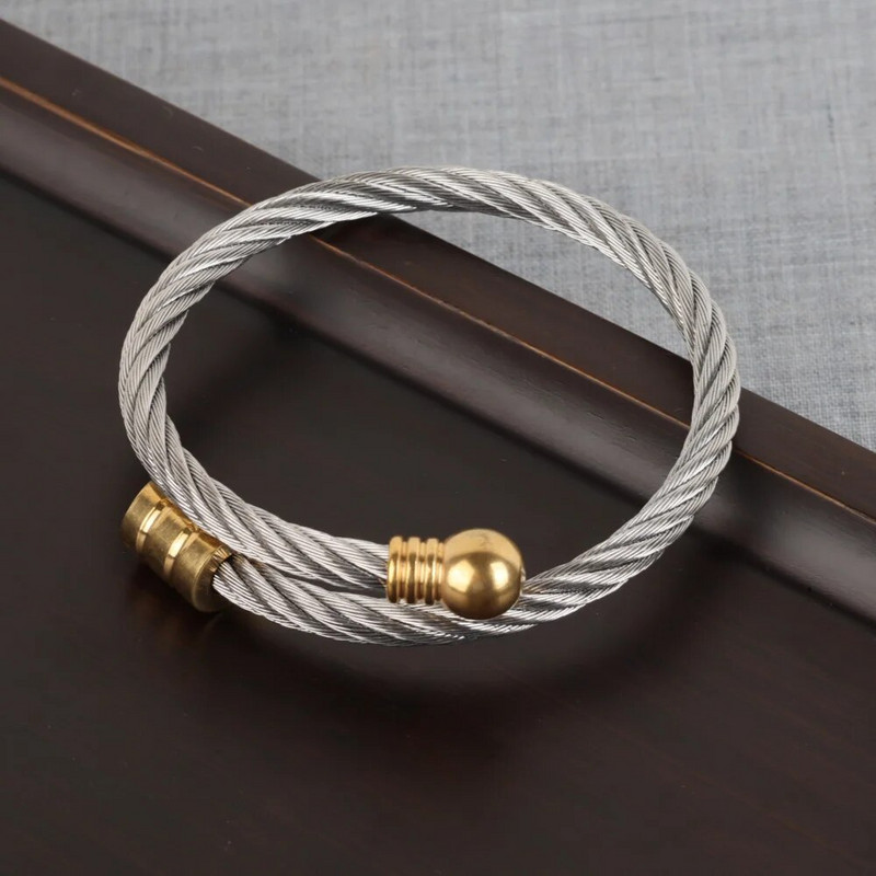 Muška narukvica od nehrđajućeg čelika od titana Hip hop podesiva otvorena manšeta Punk nakit narukvica za muškarce