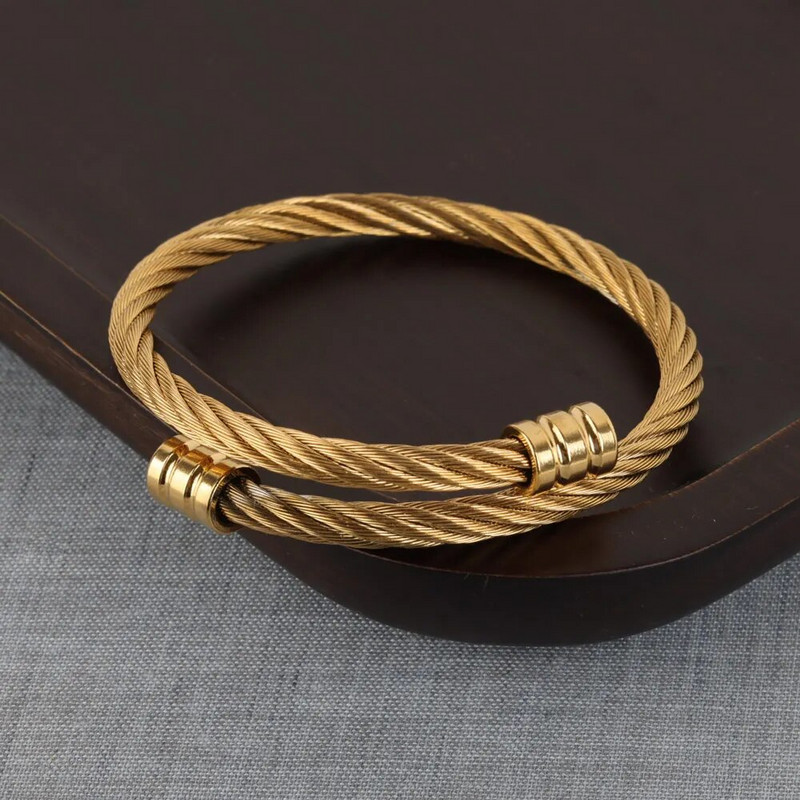 Muška narukvica od nehrđajućeg čelika od titana Hip hop podesiva otvorena manšeta Punk nakit narukvica za muškarce