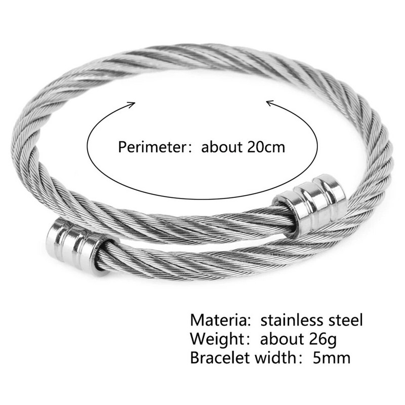 Muška narukvica od nehrđajućeg čelika od titana Hip hop podesiva otvorena manšeta Punk nakit narukvica za muškarce