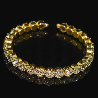 Divat aranyozott ezüstözött kristály mandzsetta karkötők és karkötők strasszos varázskarkötők női lányoknak menyasszonyi ékszerek