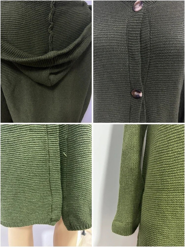 Palton lung, elegant, tricotat, cardigan, pentru femei, cu mânecă lungă, pulover vintage Harajuku cu glugă, haine calde de iarnă pentru femei