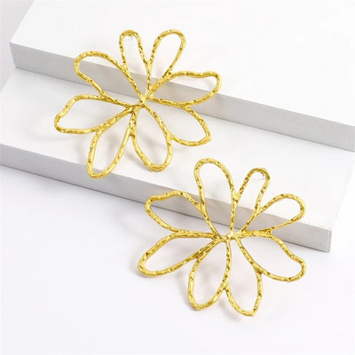 Metalne velike cvijetne šuplje geometrijske naušnice Ženska hiperbola Popularne naušnice s nitnama Nakit za bankete Dodaci