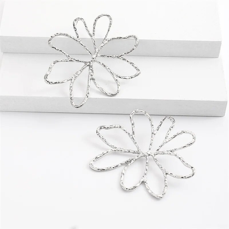 Metalne velike cvijetne šuplje geometrijske naušnice Ženska hiperbola Popularne naušnice s nitnama Nakit za bankete Dodaci