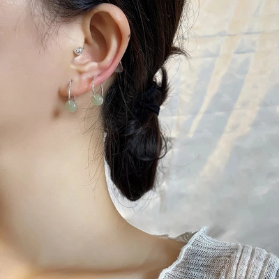 Hetian Jade Ear Line Transfer Seif Sagle Kinietiško stiliaus auskarai Moteriški Vasaros Temperamento Senovinio Style Net Red Dropship