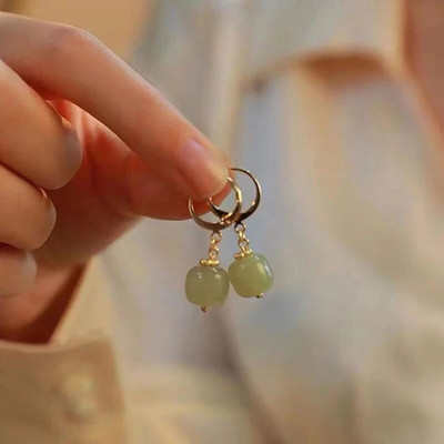 Hetian Jade Ear Line Transfer Seif Sagle Kinietiško stiliaus auskarai Moteriški Vasaros Temperamento Senovinio Style Net Red Dropship