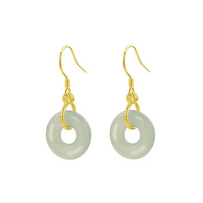 Hetian Jade Ear Line Transfer Seif Sagle Kinietiško stiliaus auskarai Moteriški Vasaros Temperamento Senovinio Style Net Red Dropship