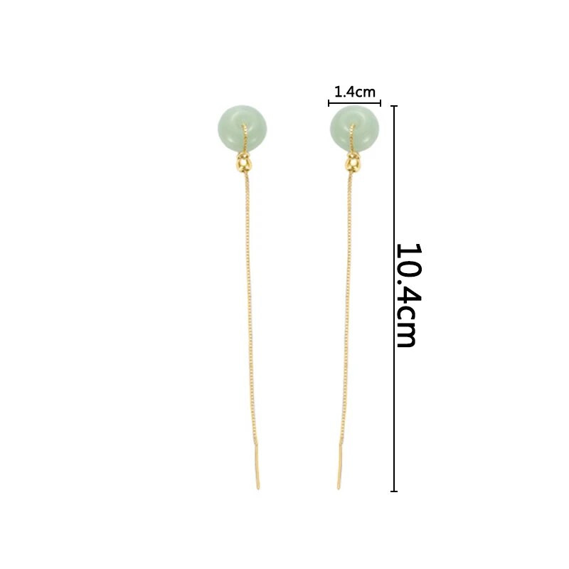Hetian Jade Ear Line Transfer Seif Sagle Kinietiško stiliaus auskarai Moteriški Vasaros Temperamento Senovinio Style Net Red Dropship